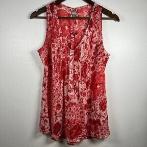 CONVERSE One Star Women's Sleeveless Semi Sheer Chiffon Flowy Blouse